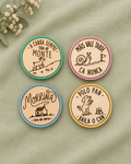 Chapas gallegas de madera con imperdible