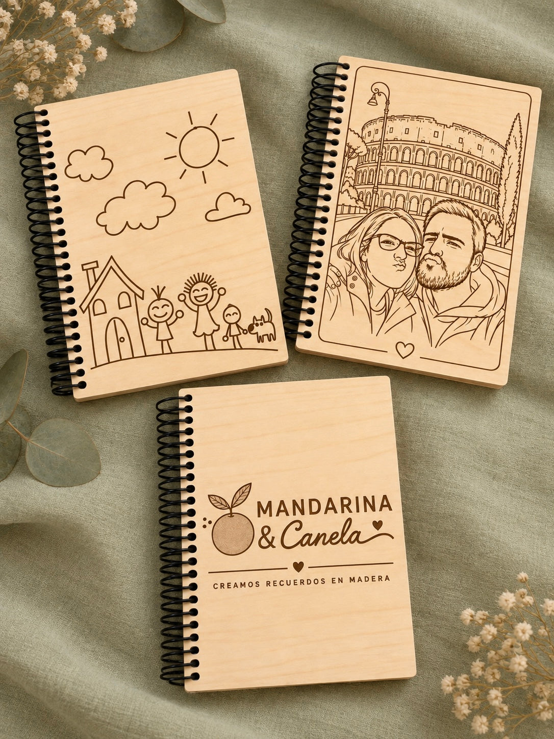 Libreta personalizada de madera A6