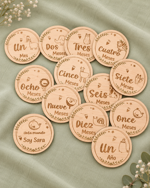 cumplemeses personalizado madera