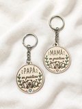 llavero madera mama o papa en practicas