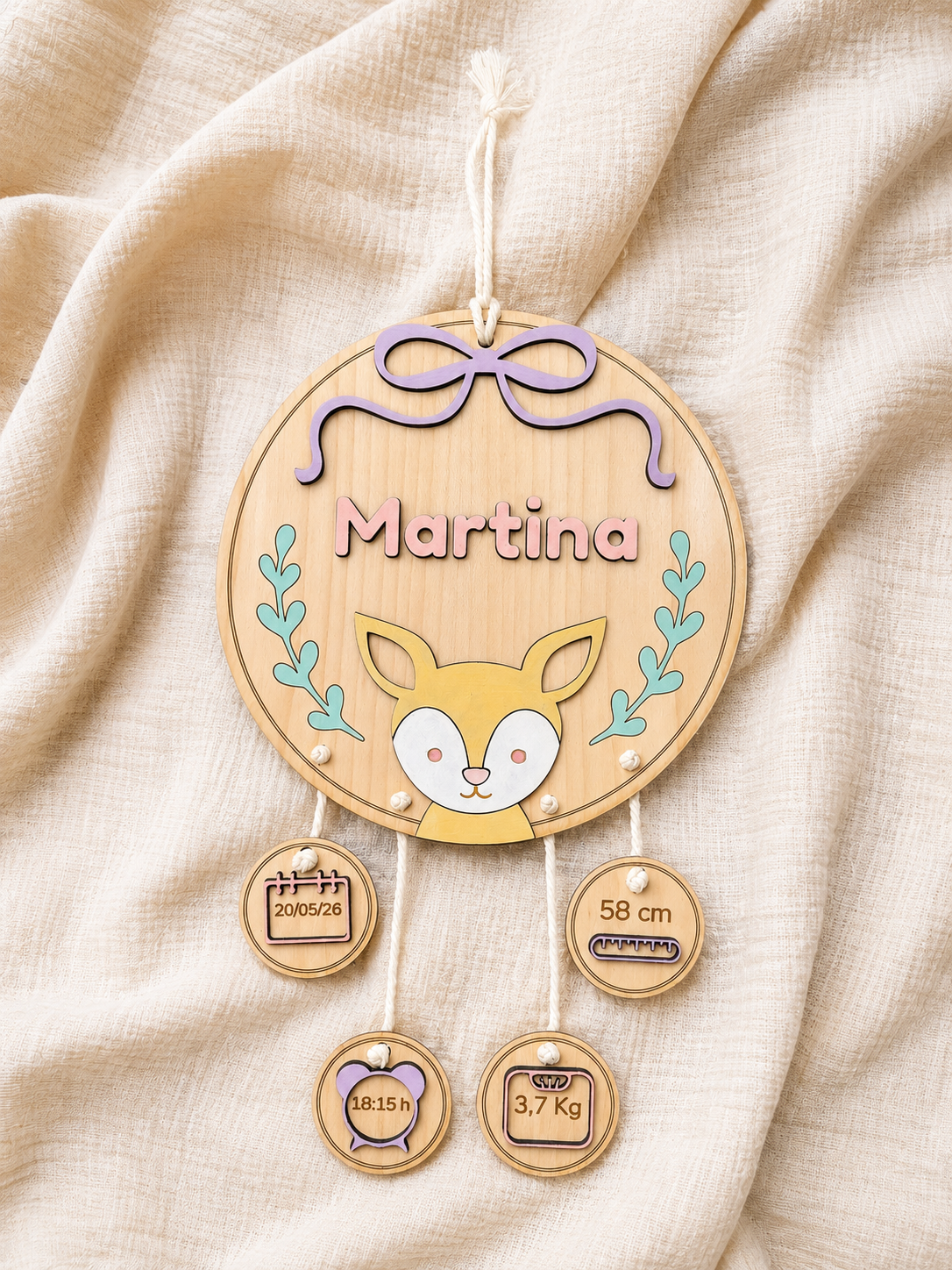 natalicio bebe madera personalizado